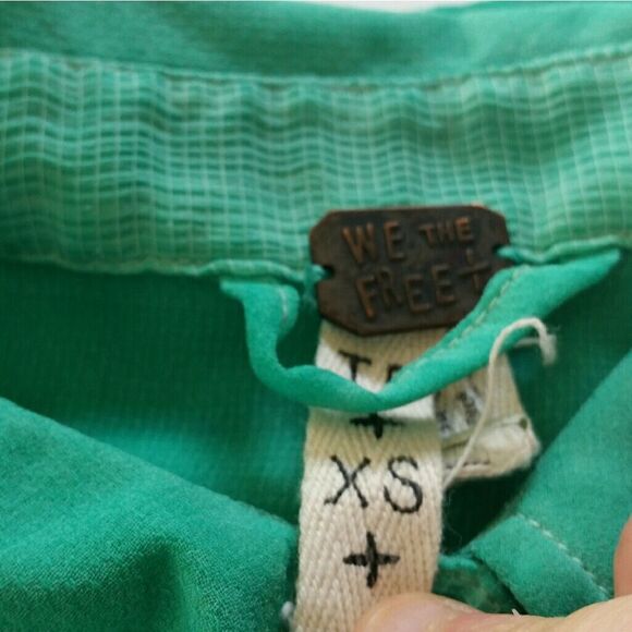 Free People Xs green sheer  sleeveless top - Picture 4 of 5